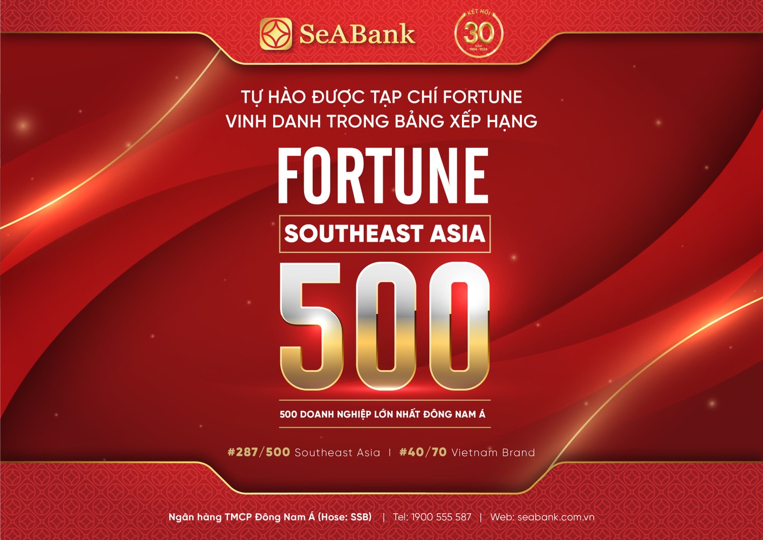 SeABank được Fortune vinh danh trong bảng xếp hạng lần đầu công bố - Fortune Southeast Asia 500 -0
