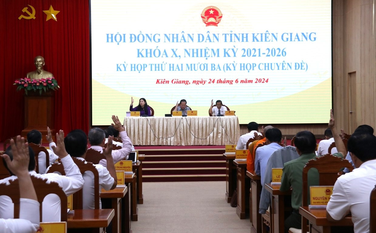 HĐND tỉnh Kiên Giang biểu quyết thông qua 8 nghị quyết HĐND tỉnh Kiên Giang thông qua nghị quyết thành lập Tổ bảo vệ an ninh, trật tự cơ sở