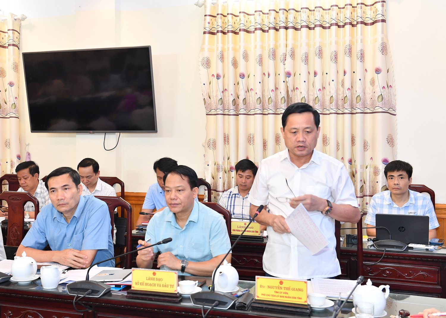 Phó Chủ tịch UBND tỉnh Nguyễn Thế Giang phát biểu tại phiên giải trình Có lộ trình cụ thể để nâng cao chất lượng xây dựng nông thôn mới -0