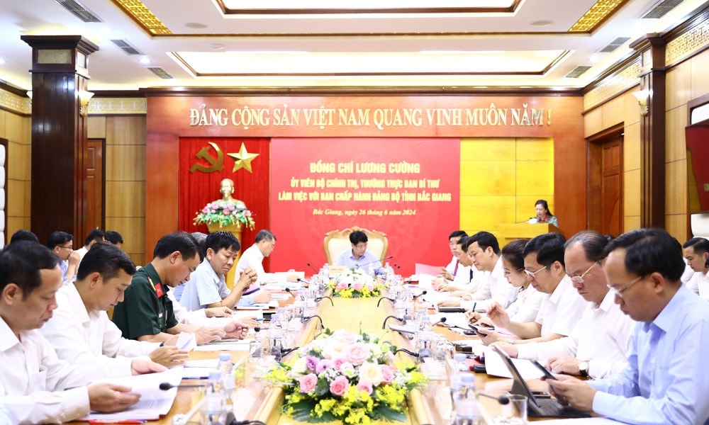 Thường trực Ban Bí thư làm việc với Ban Chấp hành Đảng bộ tỉnh Bắc Giang -0