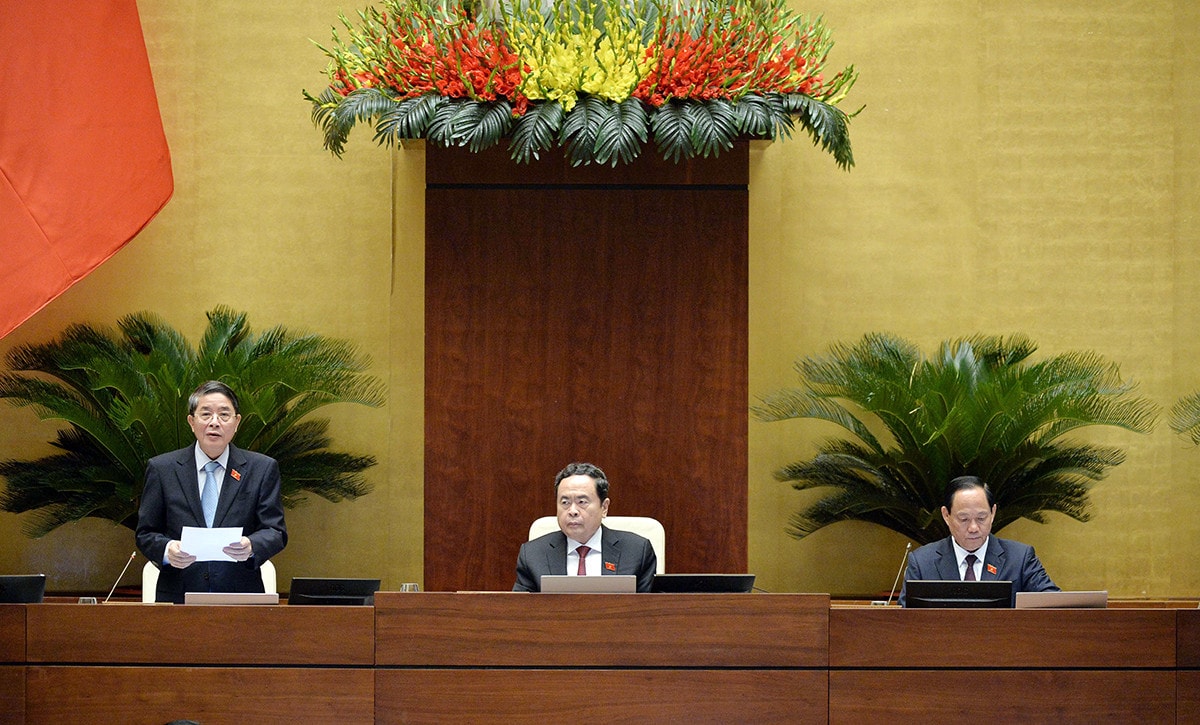 NA Vice Chairman Nguyen Duc Hai chairs the session. Photo: Ho Long Law amending, supplementing articles of Law on Asset Auctions passed -0
