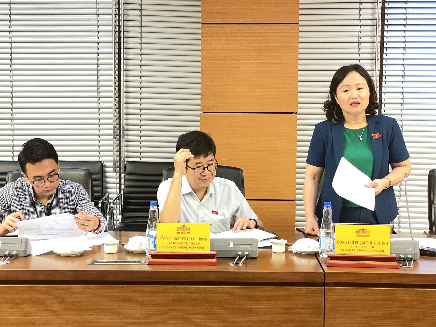 Phó Chủ nhiệm Ủy ban Tài chính - Ngân sách Phạm Thị Thúy Chinh phát biểu - Ảnh: Hồ Long