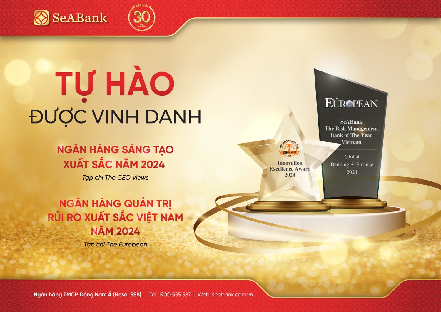SeABank được vinh danh giải thưởng quốc tế Ngân hàng Quản trị rủi ro xuất sắc và Ngân hàng sáng tạo xuất sắc -0
