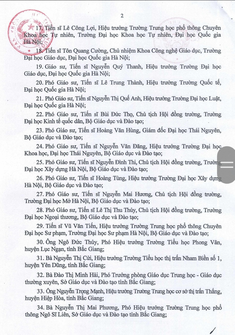 157 nhà giáo được phong tặng danh hiệu Nhà giáo nhân dân, Nhà giáo ưu tú -1
