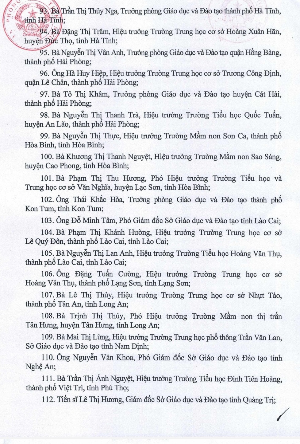 157 nhà giáo được phong tặng danh hiệu Nhà giáo nhân dân, Nhà giáo ưu tú -6