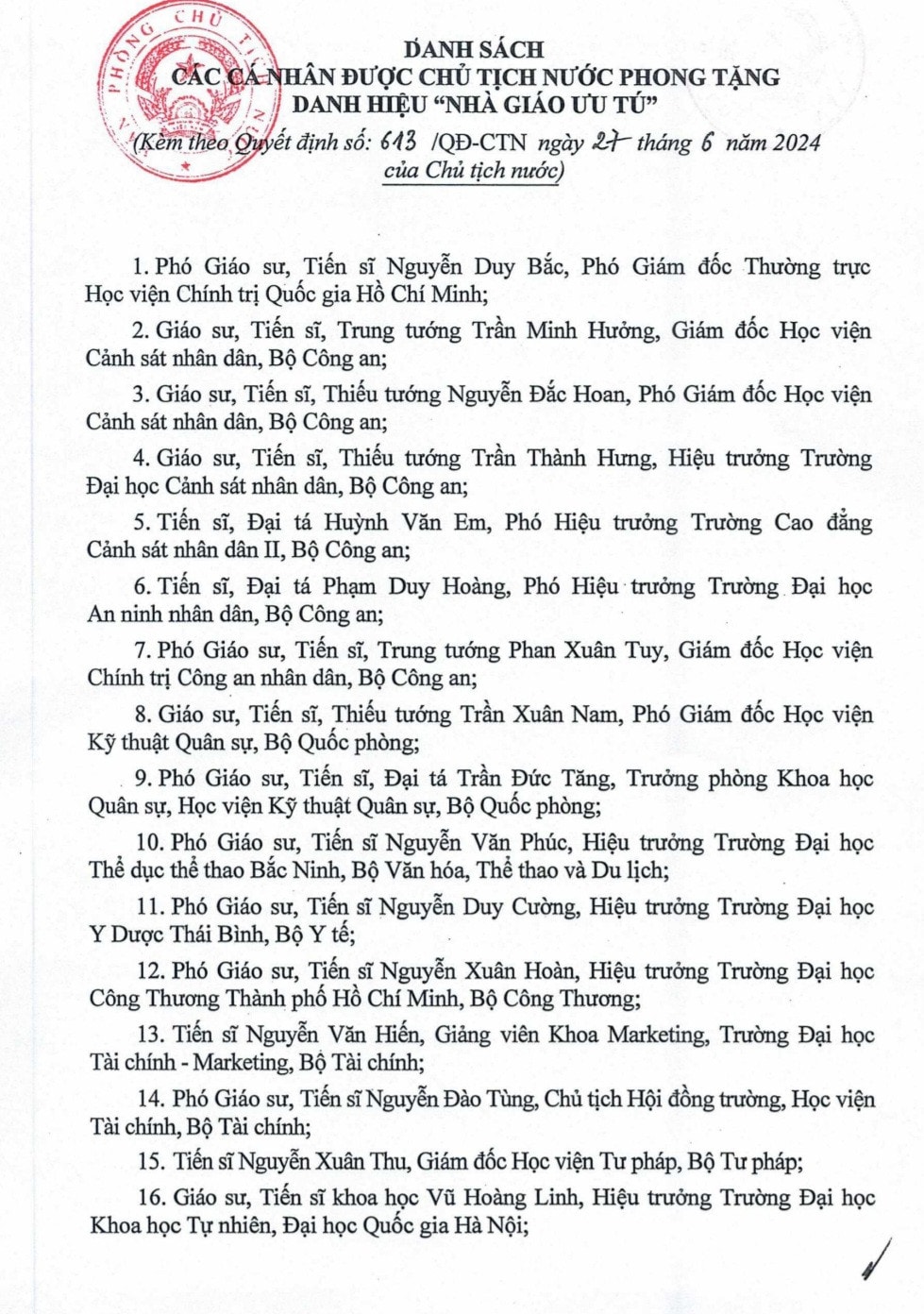 157 nhà giáo được phong tặng danh hiệu Nhà giáo nhân dân, Nhà giáo ưu tú -0