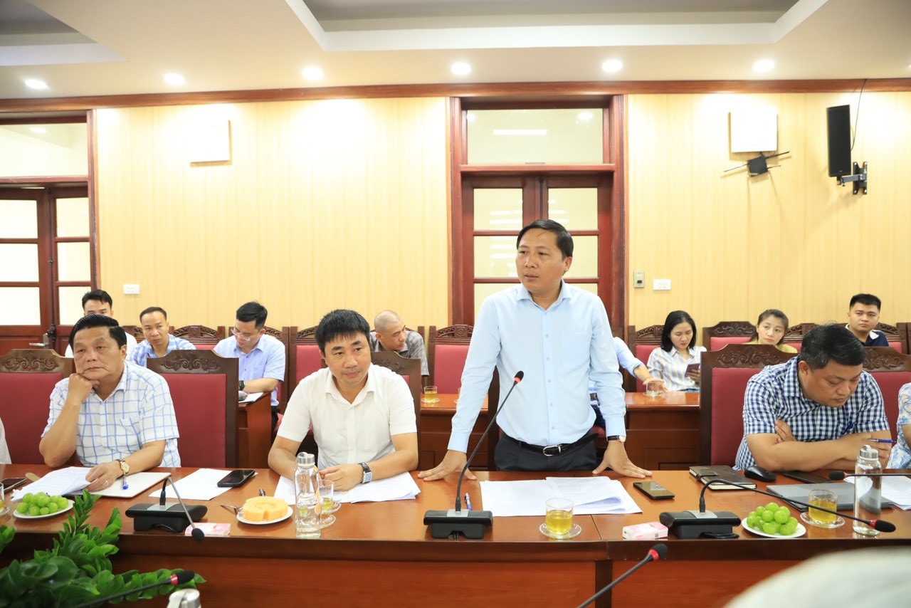 Bí thư Huyện ủy Mê Linh Nguyễn Thanh Liêm phát biểu tại cuộc làm việc Khảo sát dự án, làm việc tại huyện Mê Linh về quản lý thị trường bất động sản và phát triển nhà ở xã hội -0