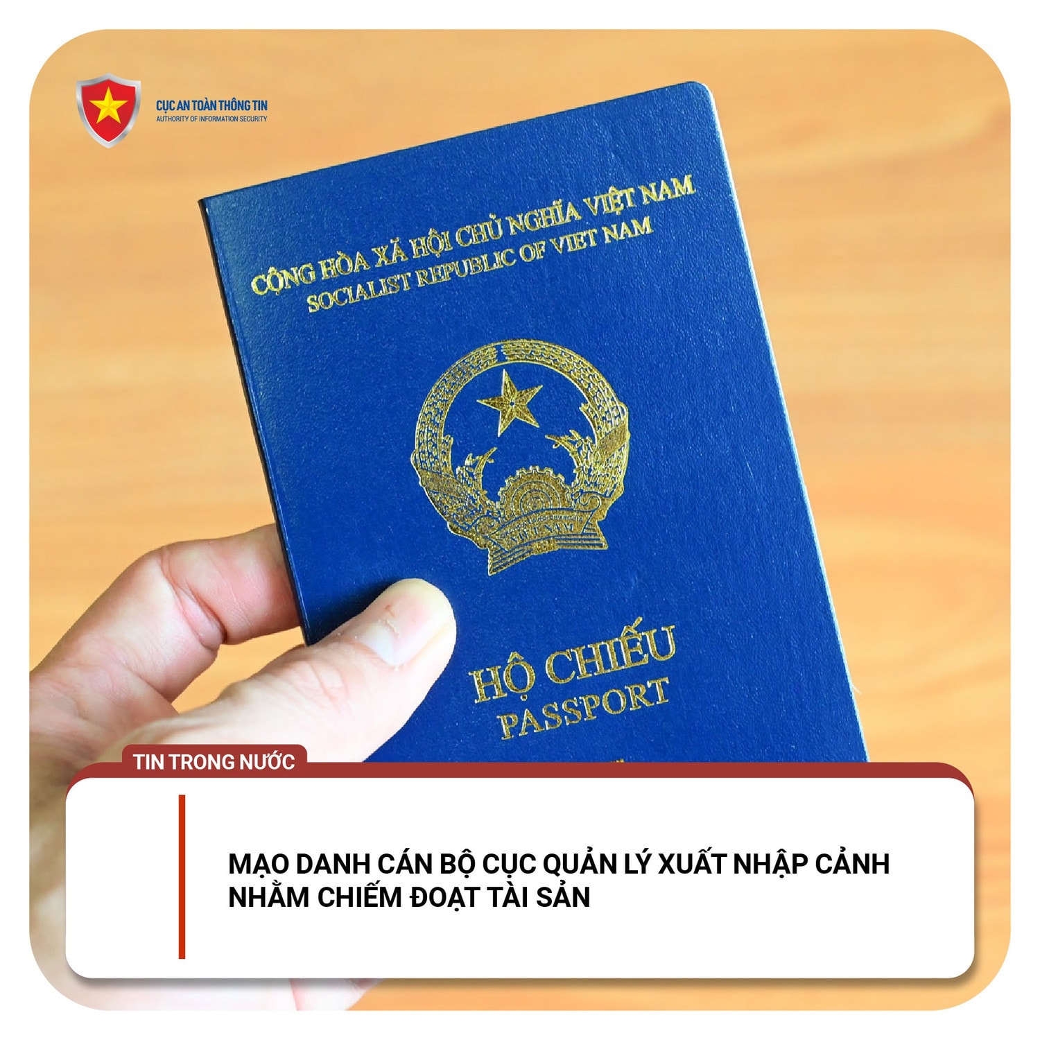 Mạo danh cán bộ cục Quản lý xuất nhập cảnh nhằm chiếm đoạt tài sản -0