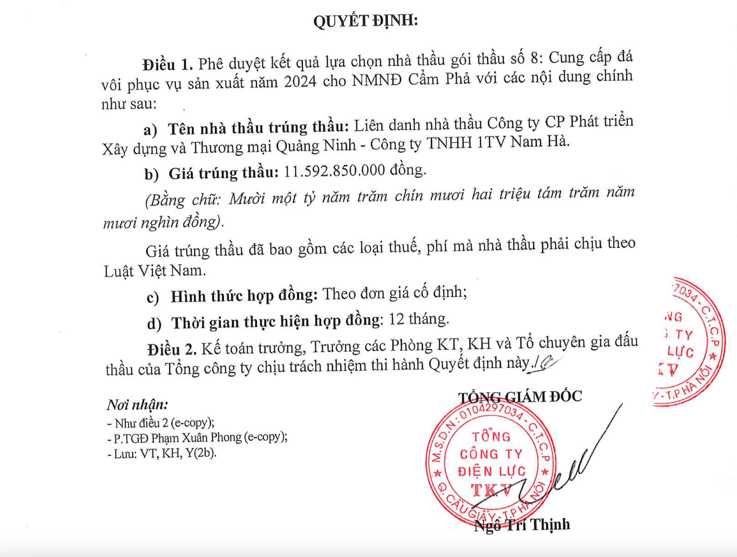 Lộ diện doanh nghiệp trúng thầu “dày đặc” tại Tổng Công ty điện lực TKV và nhóm công ty phụ thuộc -0