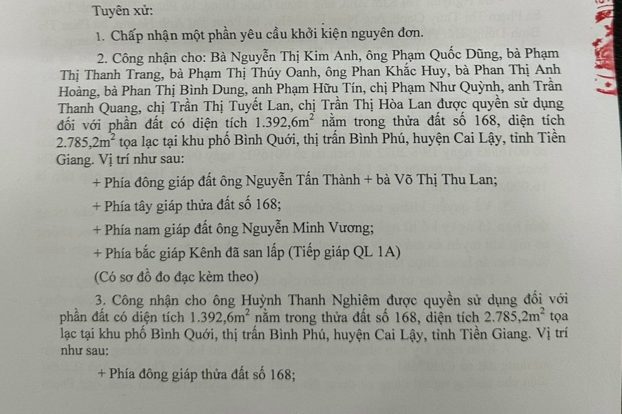 Tiền Giang: Được giao đất, sử dụng, đóng thuế đất suốt 30 năm nhưng khi tòa xử lại mất hết đất -0