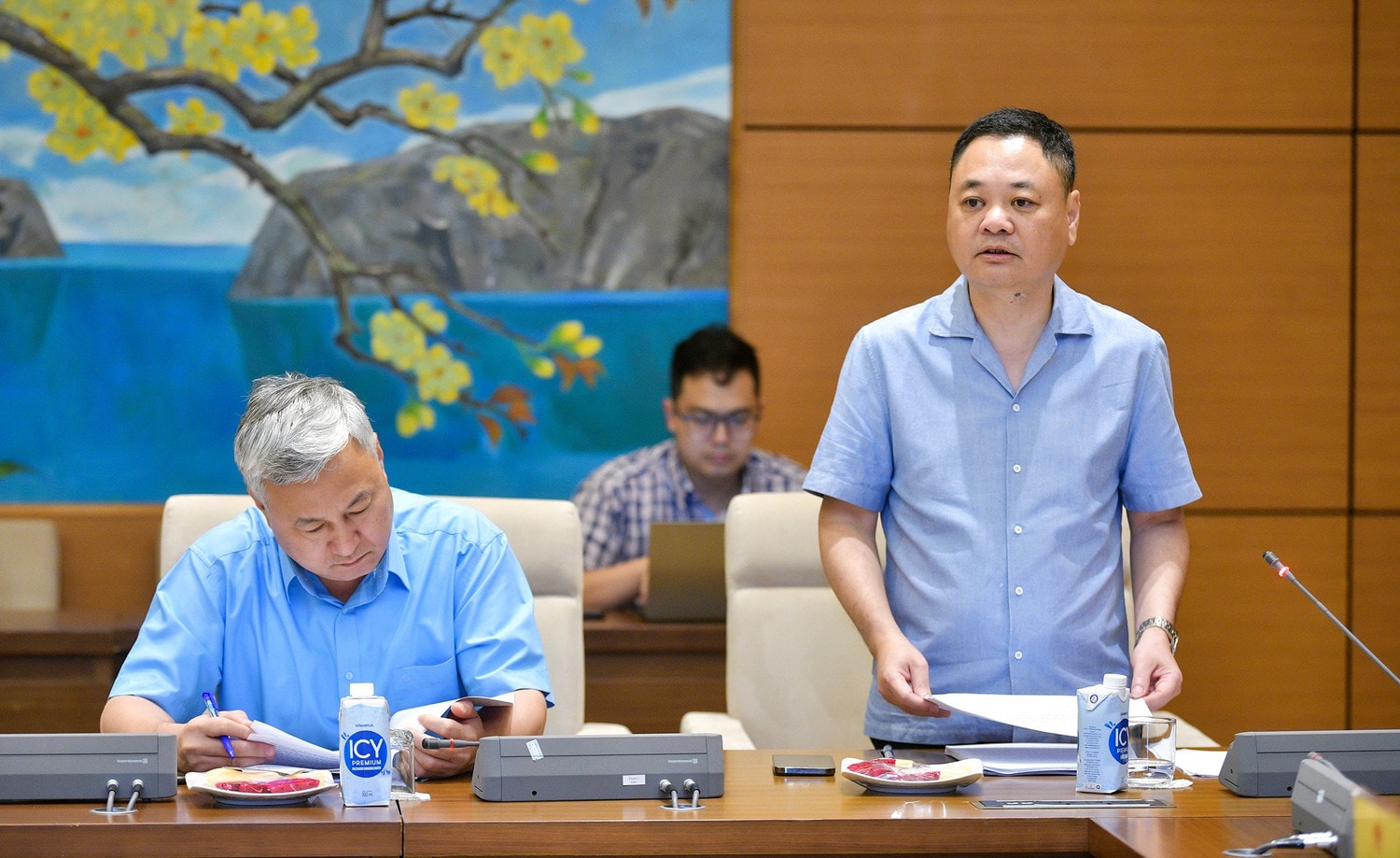 Phó Chủ nhiệm Ủy ban Kinh tế Nguyễn Ngọc Bảo - Tổ trưởng Tổ công tác thuộc Đoàn công tác số 3 phát biểu