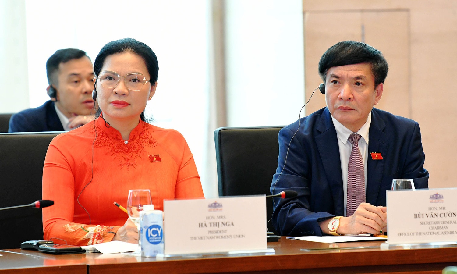 Chủ tịch Quốc hội Trần Thanh Mẫn tiếp Đoàn đại biểu Hội Phụ nữ Campuchia và Lào -0