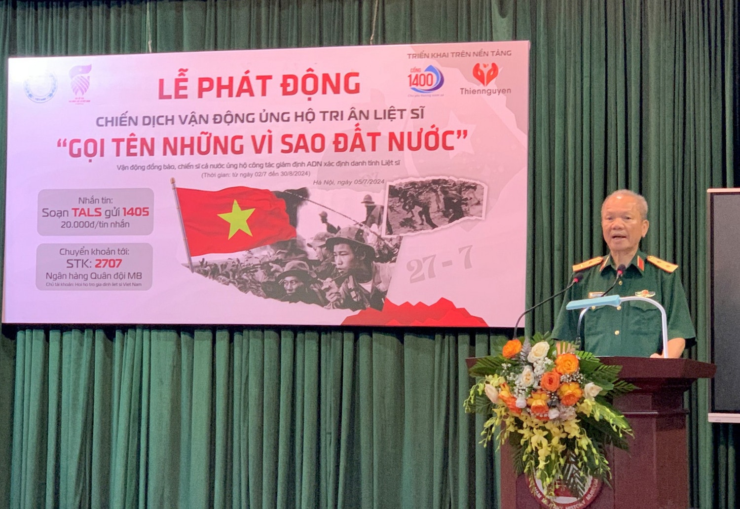 Phát động chiến dịch ủng hộ Tri ân liệt sĩ 