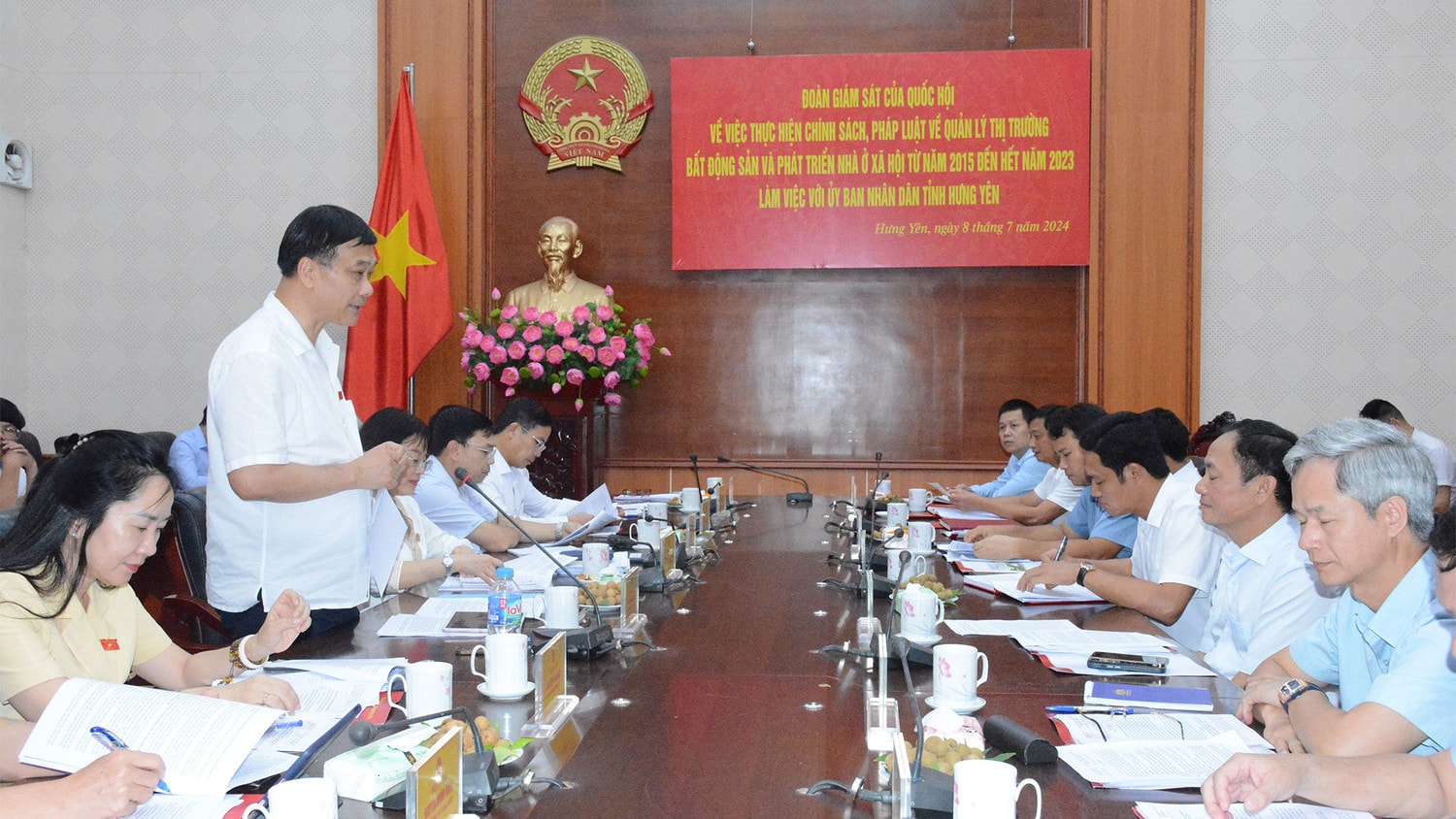 Đoàn giám sát của Quốc hội làm việc với UBND tỉnh Hưng Yên về quản lý thị trường bất động sản và nhà ở xã hội -0
