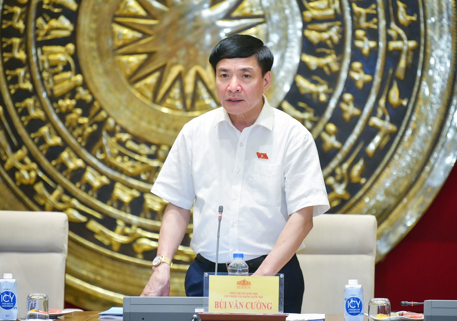 Tổng Thư ký Quốc hội, Chủ nhiệm Văn phòng Quốc hội Bùi Văn Cường phát biểu