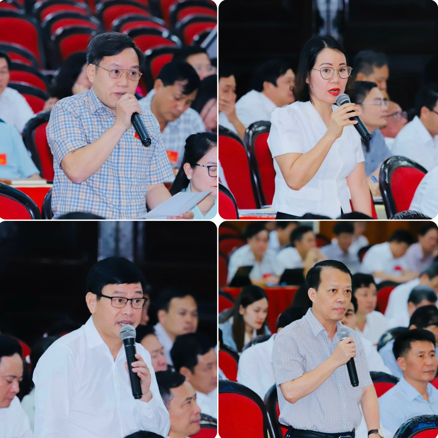 Đại biểu HĐND tỉnh chất vấn tại kỳ họp. Ảnh: Minh Hiếu 