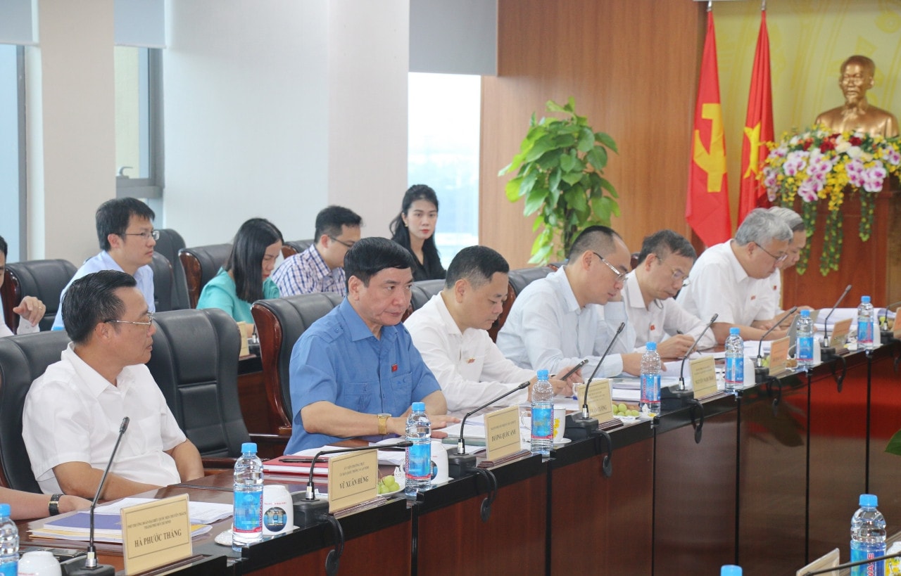 Các thành viên Đoàn giám sát Tổng Thư ký Quốc hội Bùi Văn Cường chủ trì làm việc với UBND tỉnh Bình Dương về thực hiện chính sách, pháp luật về quản lý thị trường bất động sản và nhà ở xã hội -0