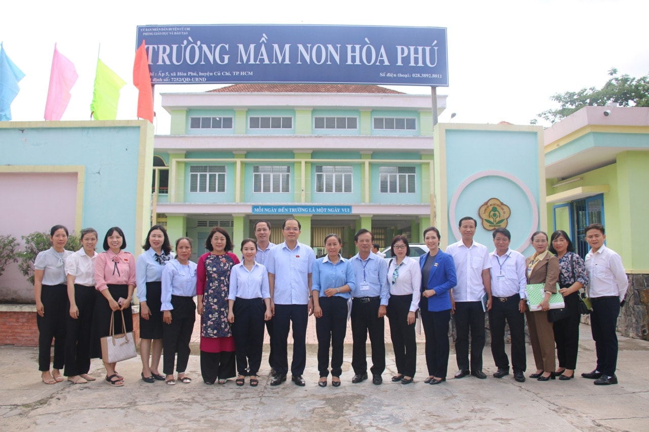 Đoàn khảo sát của Ủy ban Văn hóa, Giáo dục khảo sát thực tế tại Trường mầm non Hòa Phú, xã Hòa Phú, huyện Củ Chi Ủy ban Văn hóa, Giáo dục khảo sát việc thực hiện chính sách, pháp luật với nhà giáo và trẻ mần non tại huyện Củ Chi, TP. Hồ Chí Minh -0