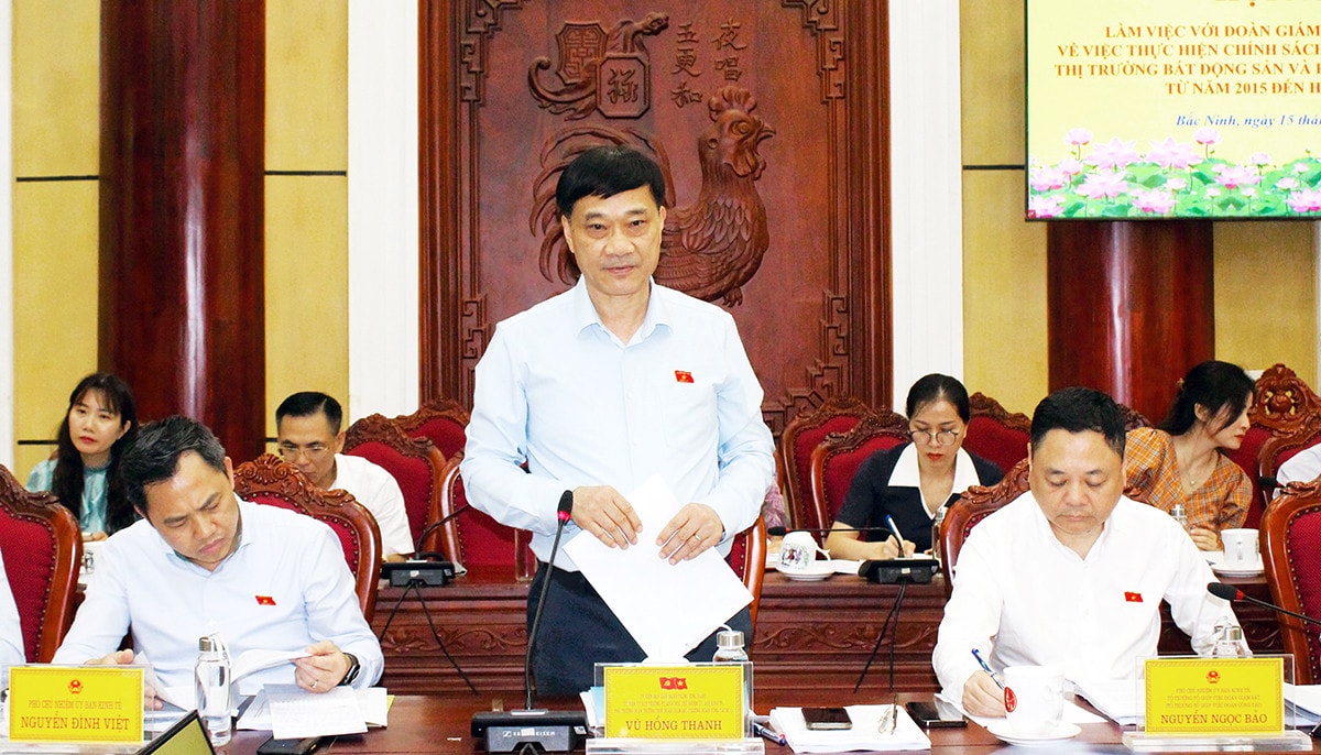 Đoàn giám sát của Quốc hội làm việc với UBND tỉnh Bắc Ninh về quản lý thị trường bất động sản và phát triển nhà ở xã hội -2