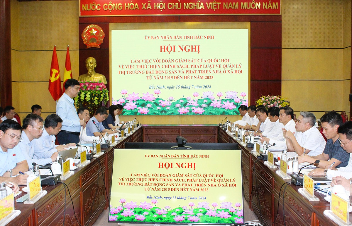 Đoàn giám sát của Quốc hội làm việc với UBND tỉnh Bắc Ninh về quản lý thị trường bất động sản và phát triển nhà ở xã hội -0