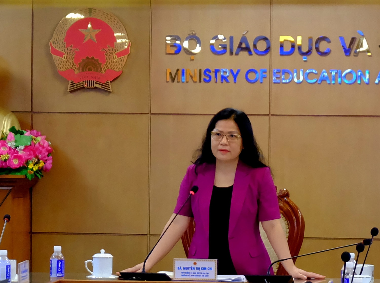 Thứ trưởng Bộ Giáo dục và Đào tạo Nguyễn Thị Kim Chi, Trưởng Tiểu ban Giáo dục thể chất phát biểu tại phiên họp dscf8681-001.jpg -0