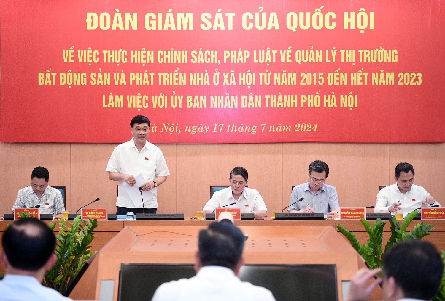 Đoàn giám sát của Quốc hội làm việc với UBND TP. Hà Nội về quản lý thị trường bất động sản và phát triển nhà ở xã hội -0