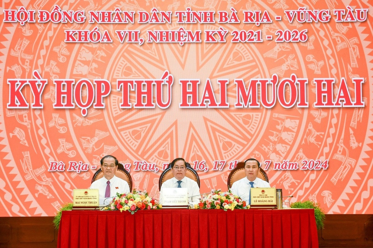 Chủ tọa Kỳ họp thứ 22, HĐND tỉnh Bà Rịa- Vũng Tàu Khóa VII, nhiệm kỳ 2021-2026. Ảnh: BR-VT