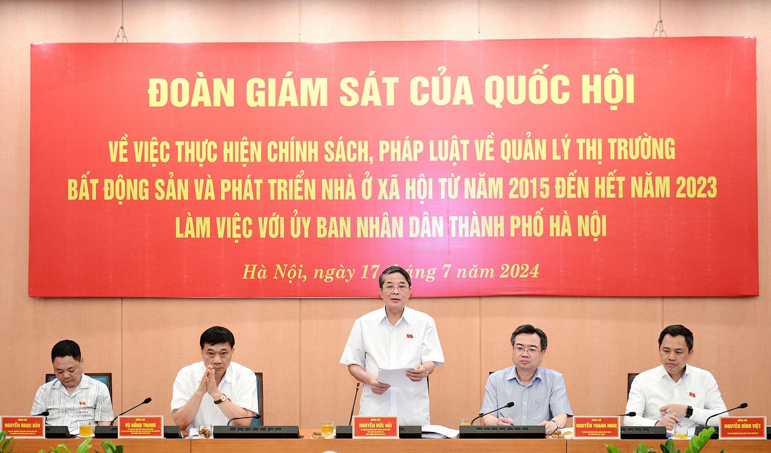 Đoàn giám sát của Quốc hội làm việc với UBND TP. Hà Nội về quản lý thị trường bất động sản và phát triển nhà ở xã hội -0
