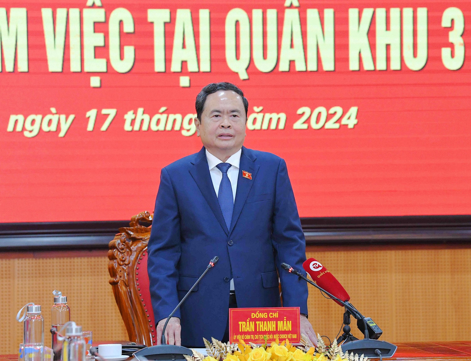 Chủ tịch Quốc hội Trần Thanh Mẫn thăm và làm việc tại Quân khu 3 -0