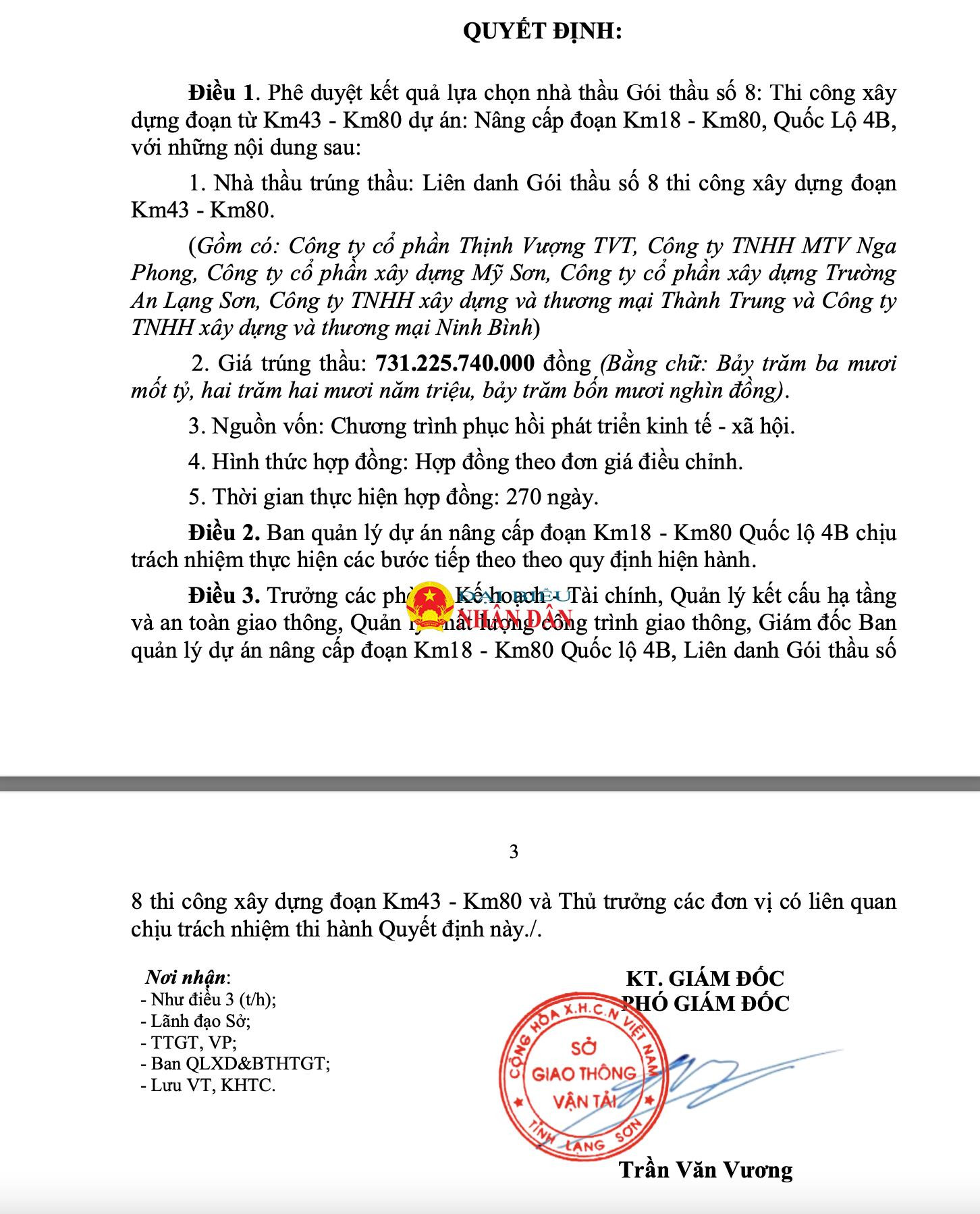 Nhà thầu “quen mặt” ở Vĩnh Phúc trong liên danh trúng gói thầu làm đường hơn 700 tỷ ở Lạng Sơn -0