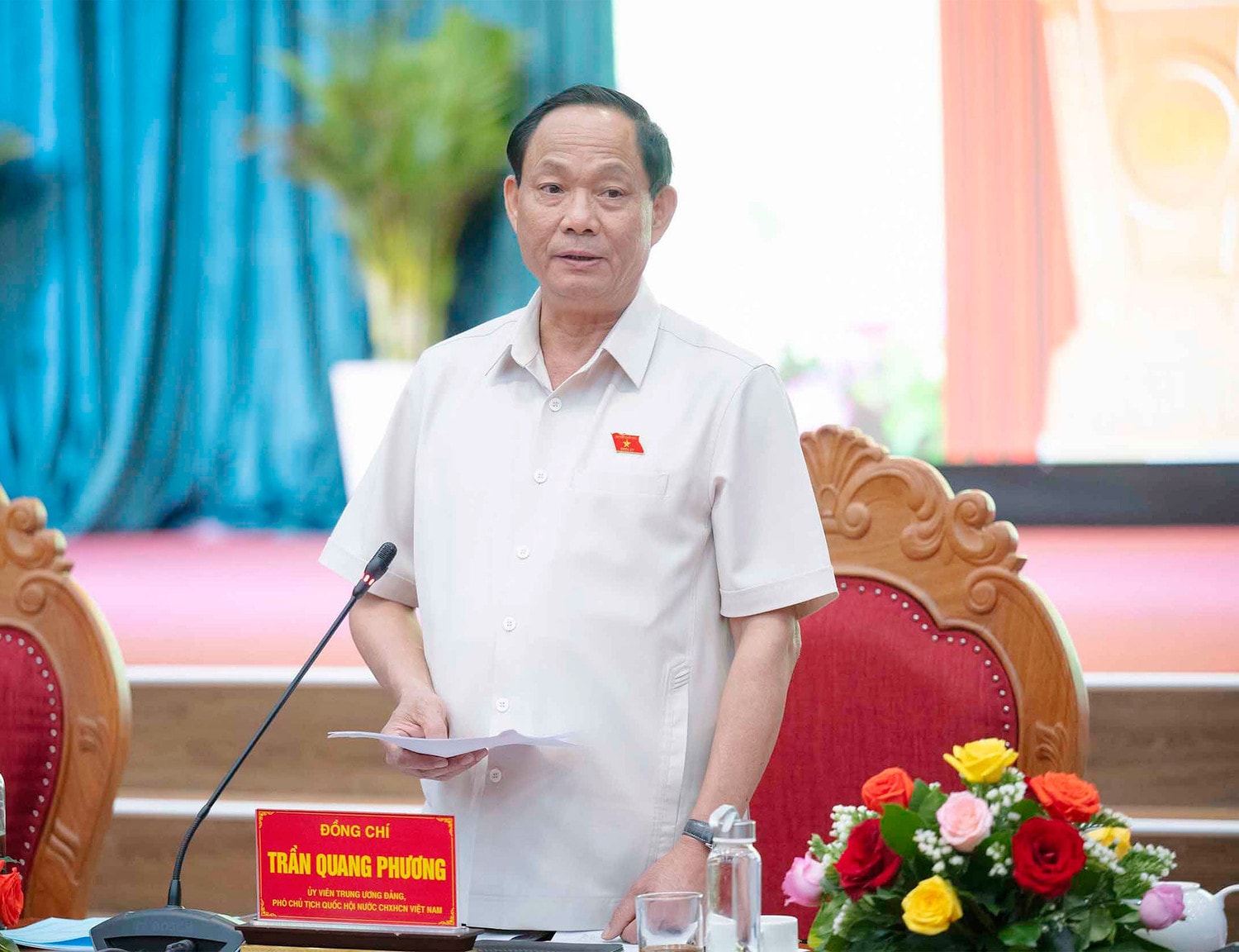Phó Chủ tịch Quốc hội, Thượng tướng Trần Quang Phương chủ trì cuộc làm việc với Thường trực HĐND tỉnh Bình Định -0