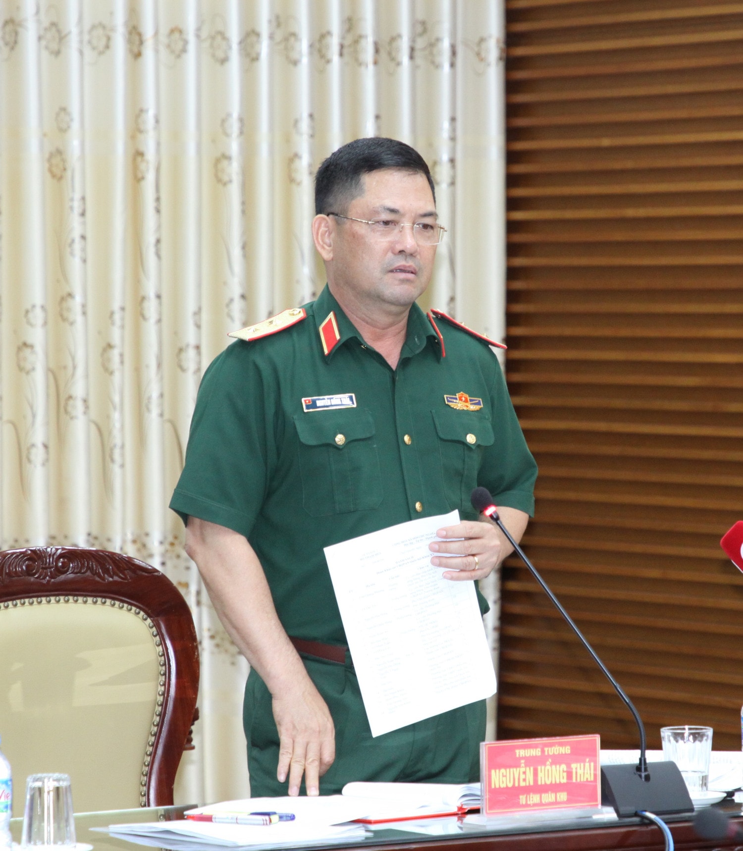 Tư lệnh Quân khu I, Trung tướng Nguyễn Hồng Thái phát biểu
