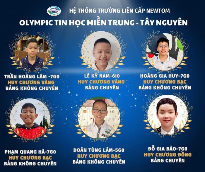 Trường Liên cấp Newton giành 6 huy chương tại Olympic Tin học miền Trung- Tây Nguyên -0