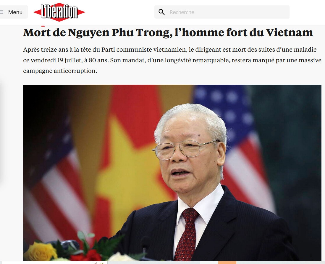 Báo chí Pháp: Nhà lãnh đạo kiệt xuất của Việt Nam - Nguyễn Phú Trọng qua đời -0