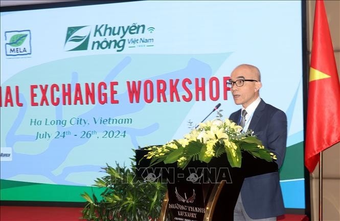 Deputy Director of the MARD’s International Cooperation Department To Viet Chau speaks at the workshop (Photo: VNA) Workshop promotes agriculture expansion exchange in Mekong River region -0