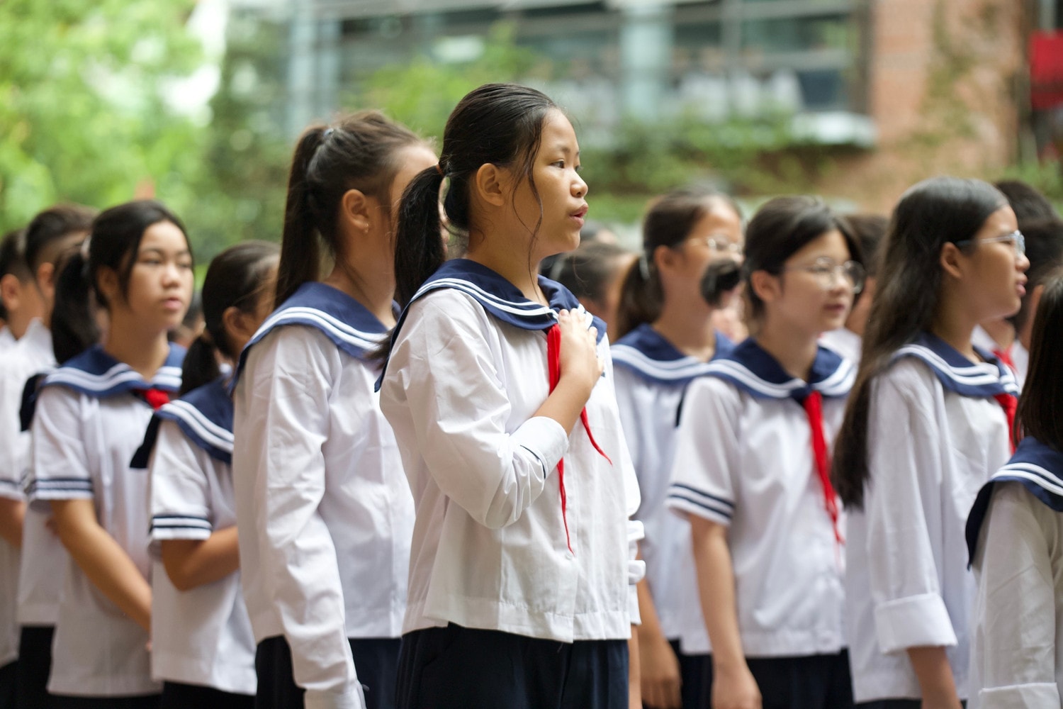 Thầy và trò Trường THCS&THPT Lương Thế Vinh thực hiện Lễ tưởng niệm Tổng Bí thư Nguyễn Phú Trọng -0