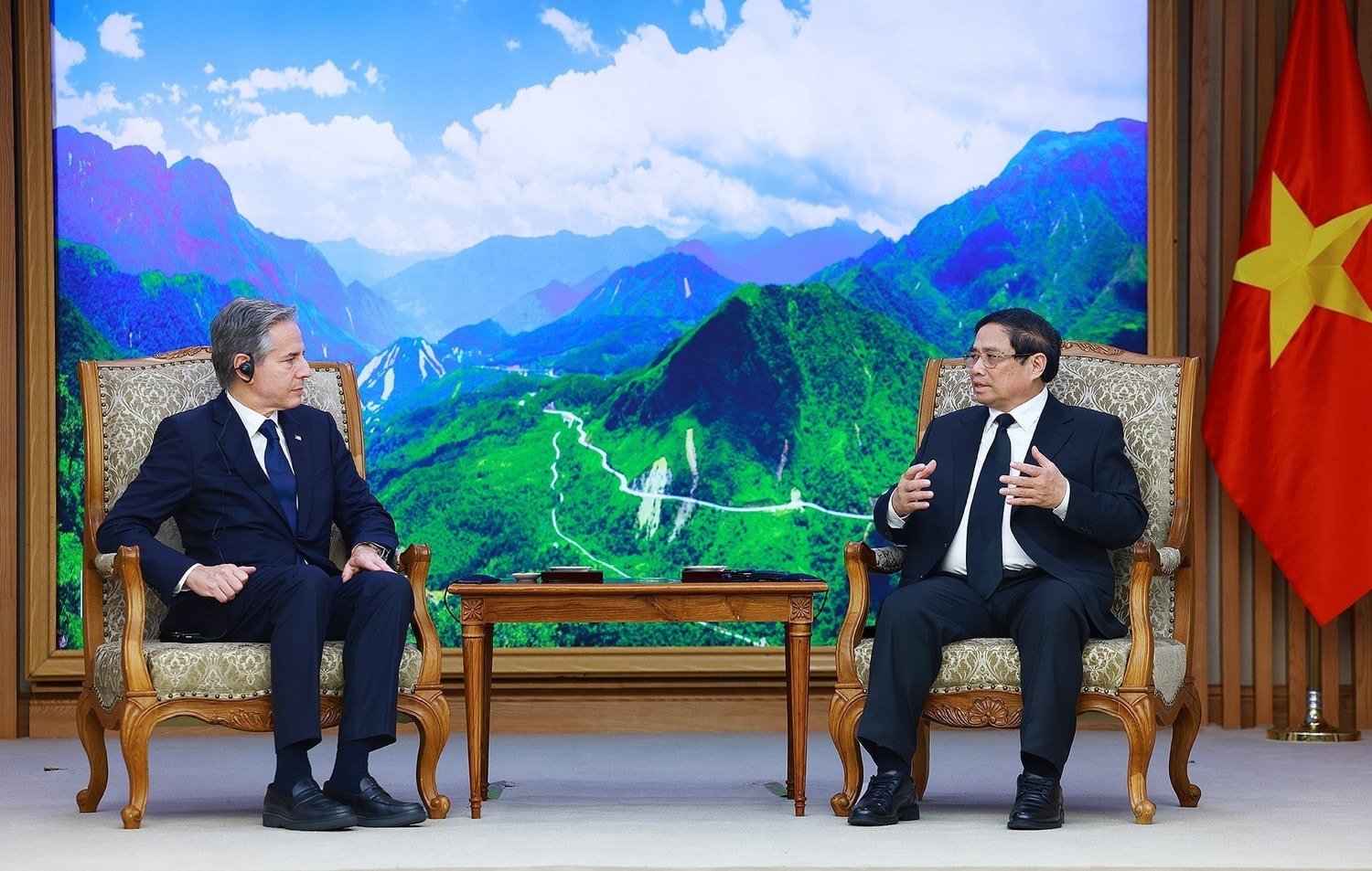 Thủ tướng Phạm Minh Chính tiếp Ngoại trưởng Hoa Kỳ nhân dịp thăm Việt Nam để chia buồn cùng gia đình Tổng Bí thư Nguyễn Phú Trọng -0