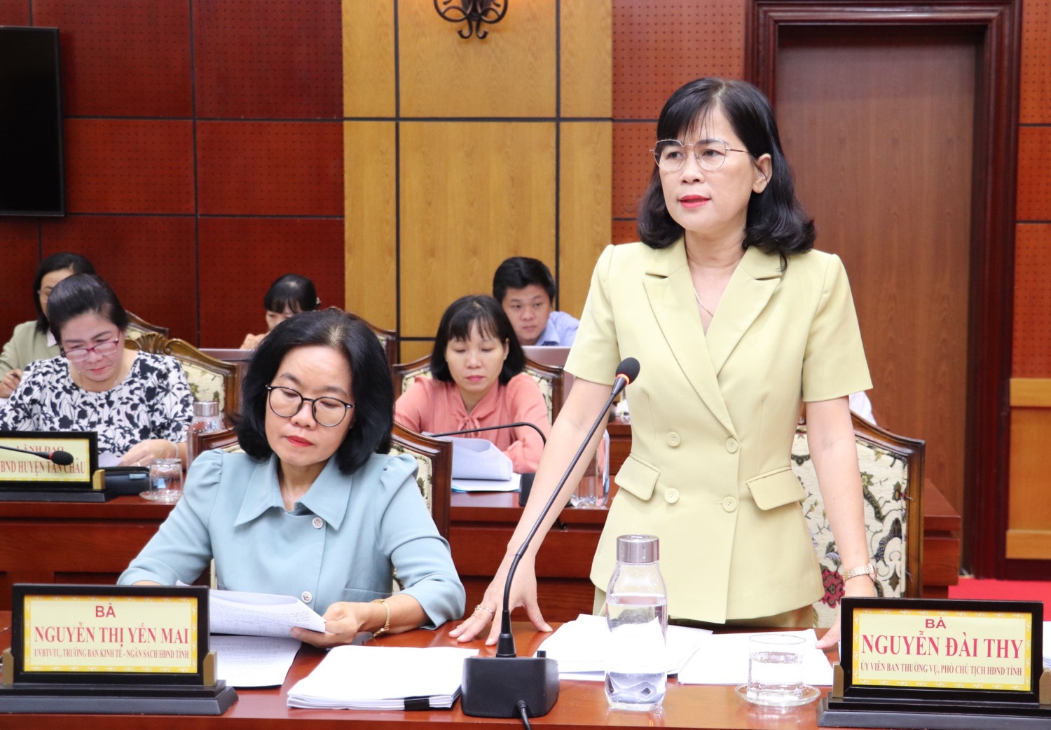 Phó Chủ tịch HĐND tỉnh Nguyễn Đài Thy phát biểu ý kiến tạị phiên giải trình. Ảnh: Huỳnh Thảo
