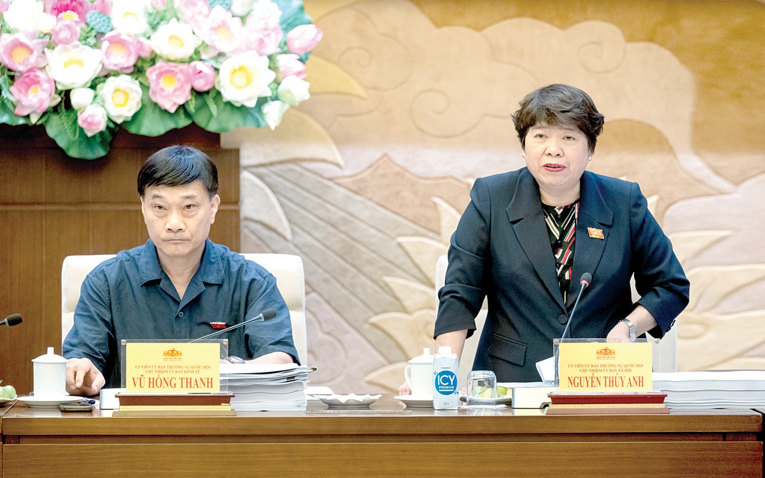 Chủ nhiệm Ủy ban Xã hội Nguyễn Thúy Anh - Phó trưởng Đoàn giám sát phát biểu