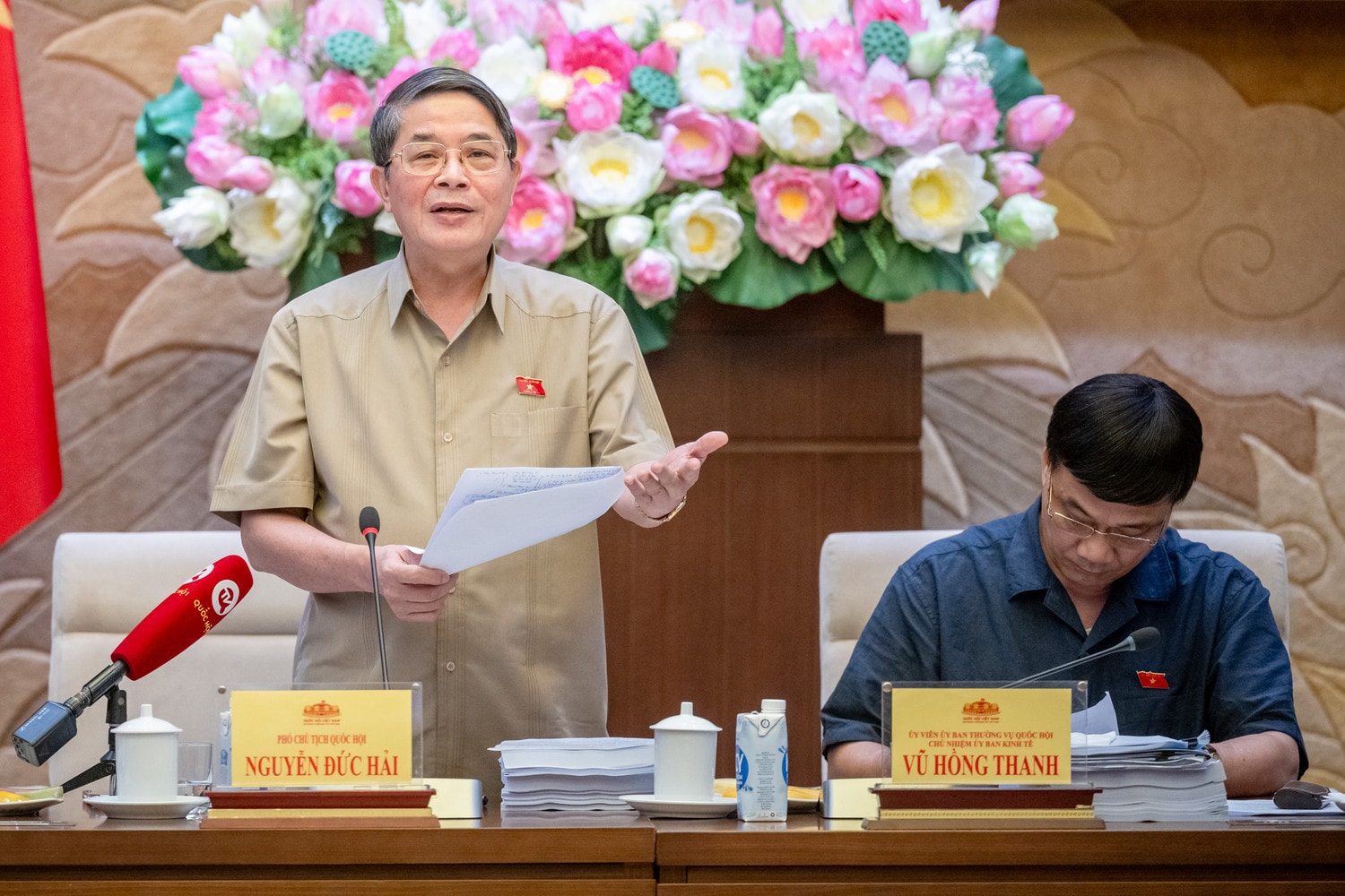 Phó Chủ tịch Quốc hội Nguyễn Đức Hải phát biểu tại cuộc làm việc - Ảnh: Hồ Long