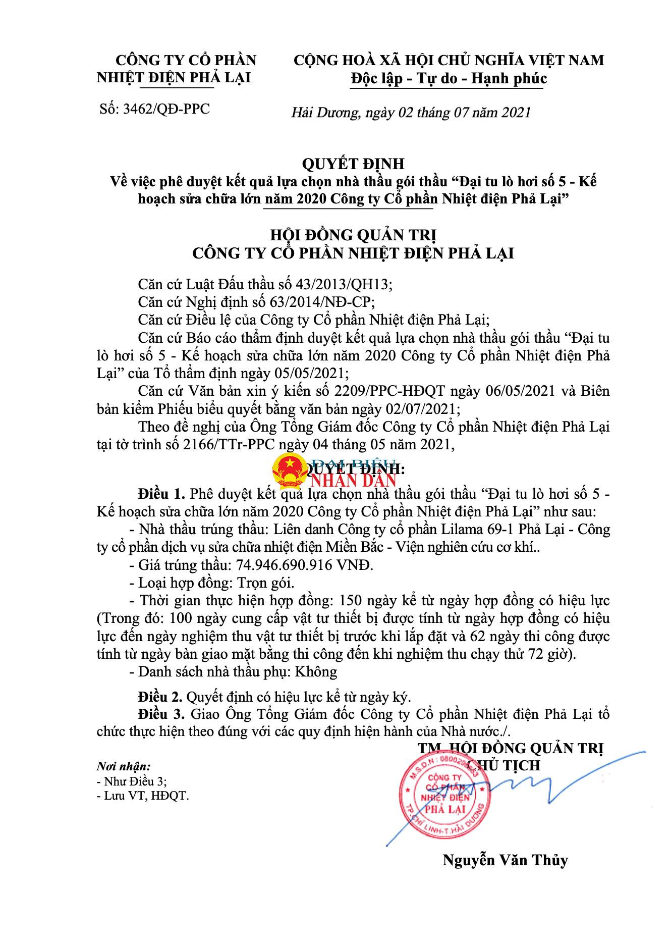 Xuất hiện thêm doanh nghiệp tham gia đấu và trúng thầu “dày đặc” tại Nhiệt điện Phả Lại (PPC) -0