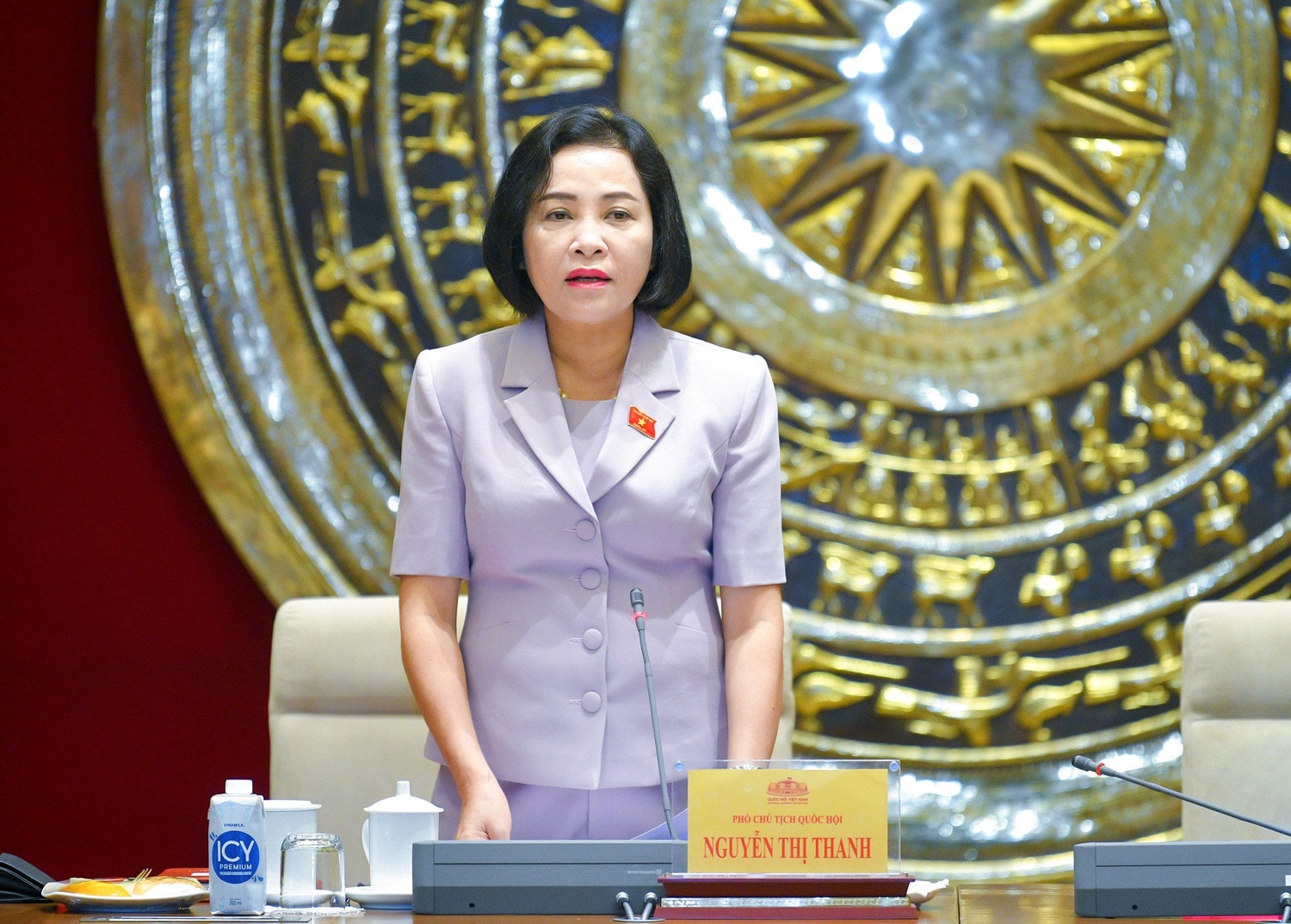 Phó Chủ tịch Quốc hội Nguyễn Thị Thanh phát biểu chỉ đạo phiên họp - ảnh Trọng Hiếu
