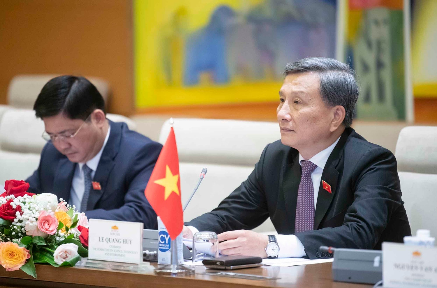 Chủ nhiệm Ủy ban Khoa học, Công nghệ và Môi trường Lê Quang Huy phát biểu