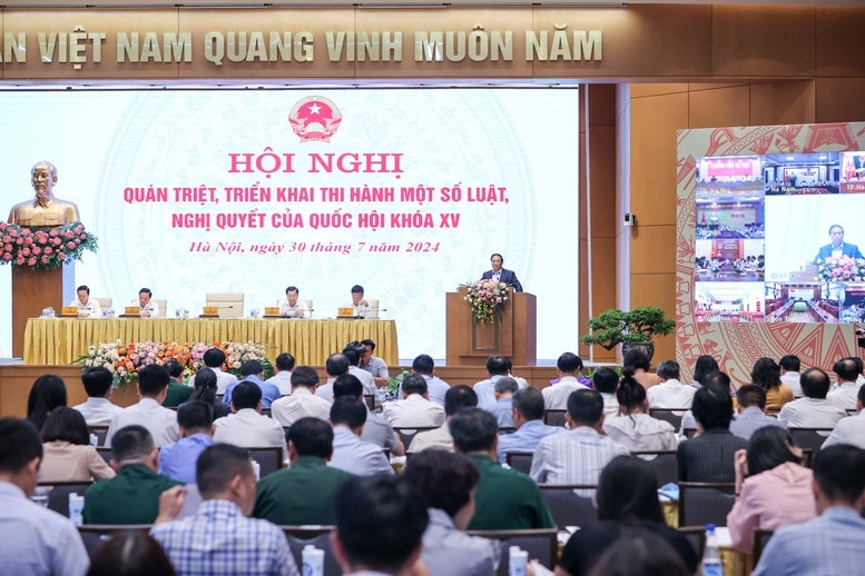 Thủ tướng Phạm Minh Chính chủ trì Hội nghị quán triệt, triển khai một số Luật, Nghị quyết của Quốc hội khóa XV -0