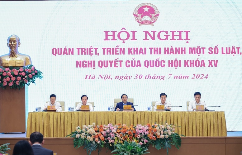 Thủ tướng Phạm Minh Chính chủ trì Hội nghị quán triệt, triển khai một số Luật, Nghị quyết của Quốc hội khóa XV -0