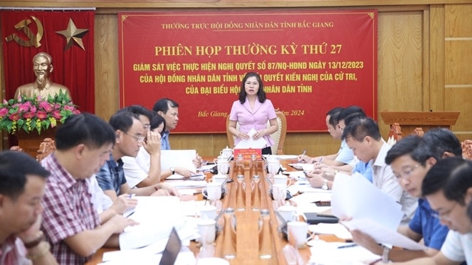  Thường trực HĐND tỉnh giám sát việc thực hiện Nghị quyết 87 của HĐND tỉnh về kết quả giám sát việc giải quyết kiến nghị của cử tri, đại biểu HĐND tỉnh - Ảnh Minh Đức