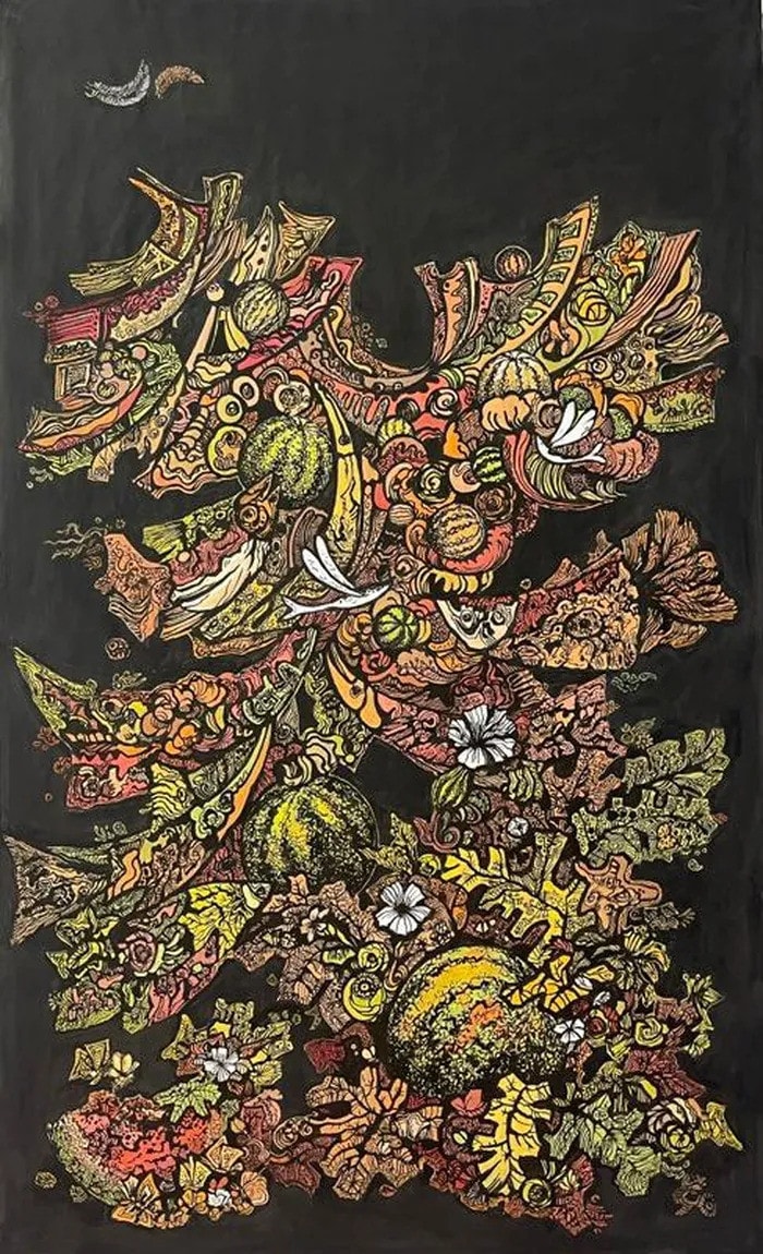 Mộc bản "Mở cõi", 200x130cm, của họa sĩ Lê Hải Anh (Thanh Hóa) sẽ trưng bày tại Triển lãm Mỹ thuật khu vực IV - Bắc miền Trung năm 2024. Nguồn: BTC