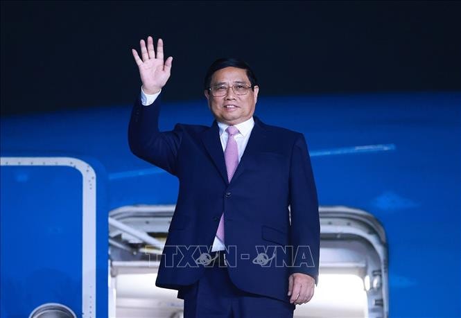 Prime Minister Pham Minh Chinh arrived at Palan military airport in New Delhi. Photo: Duong Giang PM Pham Minh Chinh arrives in New Delhi, begins State visit -0
