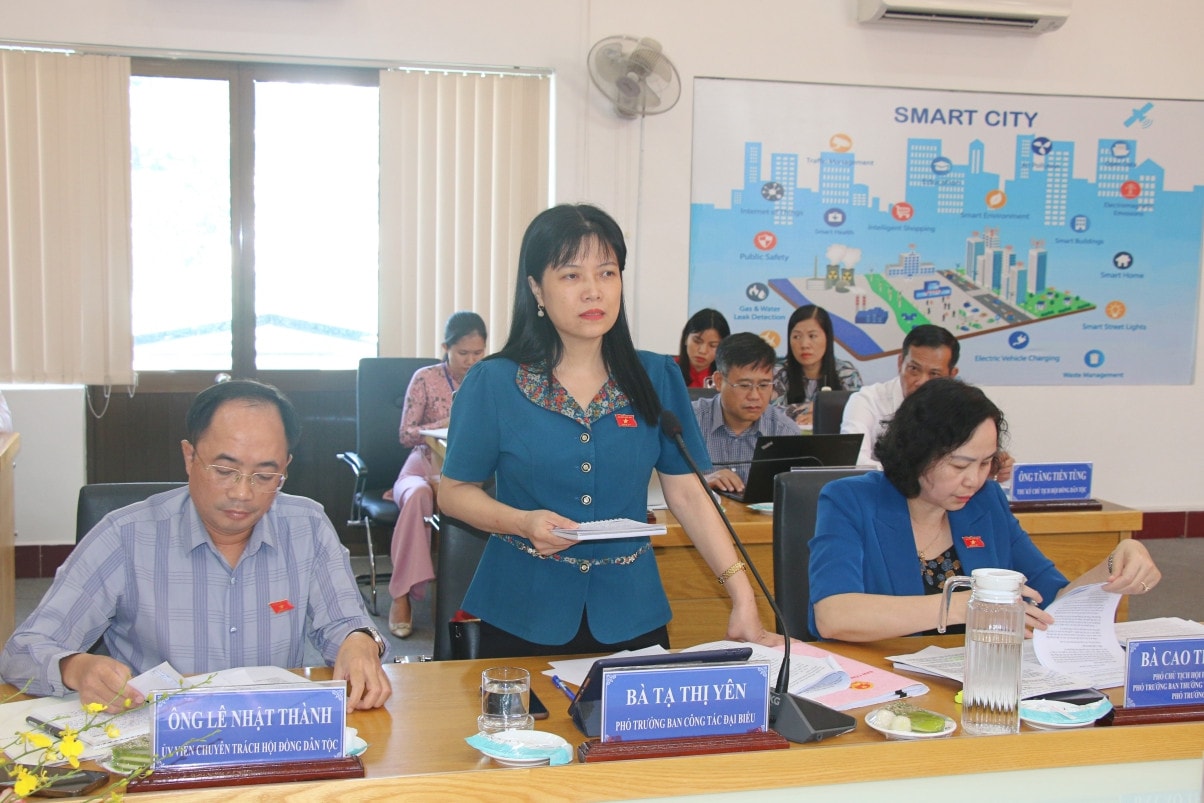 Phó Trưởng Ban Công tác đại biểu Tạ Thị Yên phát biểu Khảo sát việc thực hiện pháp luật về hoạt động giám sát của Quốc hội và HĐND tại TP. Vũng Tàu -0
