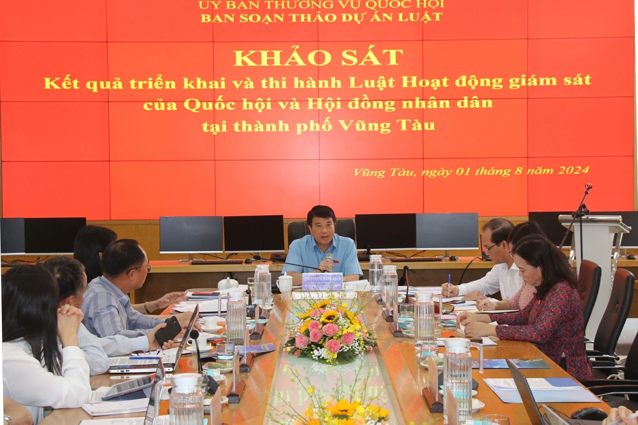 Ban soạn thảo Dự án Luật sửa đổi, bổ sung một số điều của Luật Hoạt động giám sát của Quốc hội và HĐND khảo sát tại TP. Vũng Tàu Khảo sát việc thực hiện pháp luật về hoạt động giám sát của Quốc hội và HĐND tại TP. Vũng Tàu -0